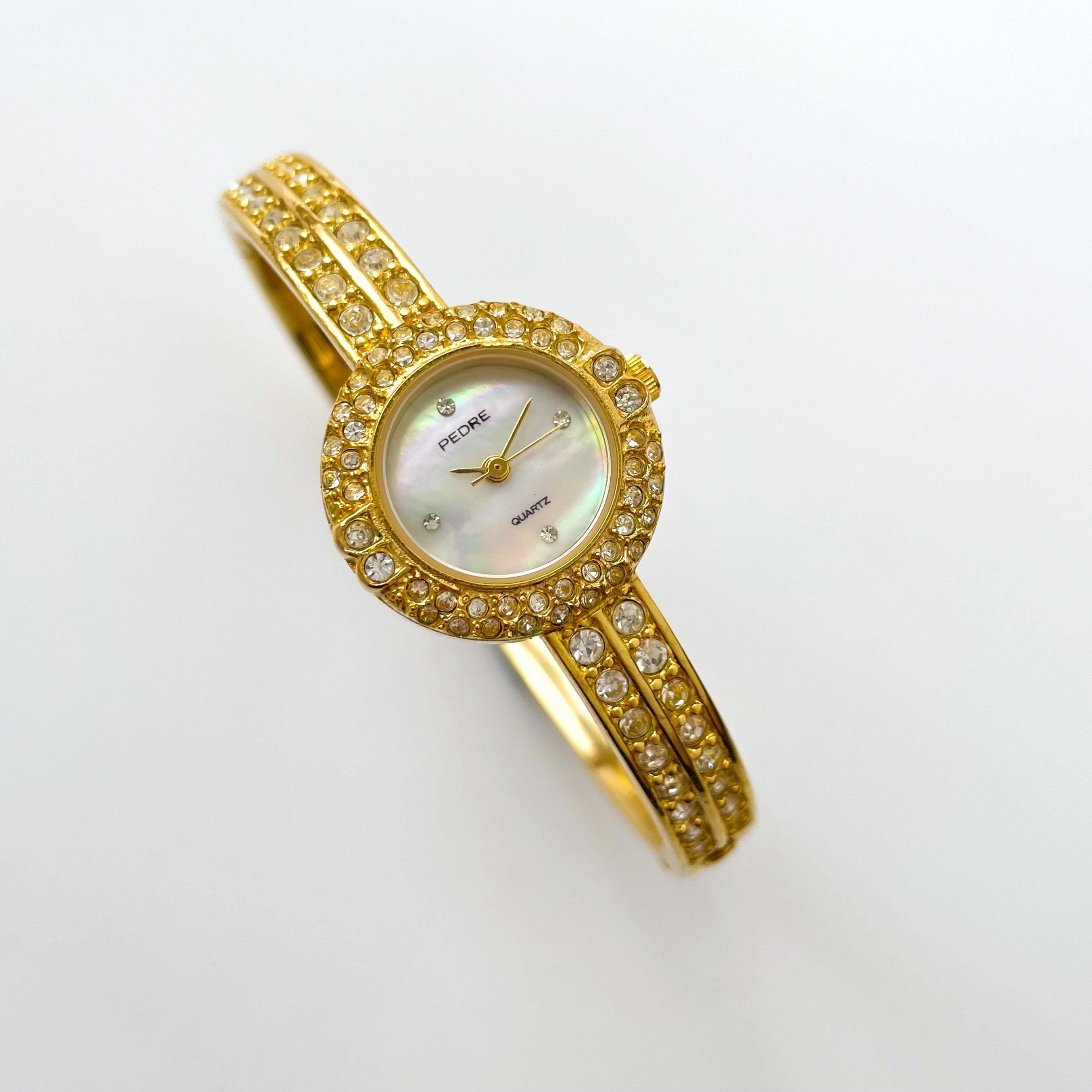 Vintage Pedre Mother of Pearl Quartz Watch with Gold Plated Crystal Se Finchley Watches