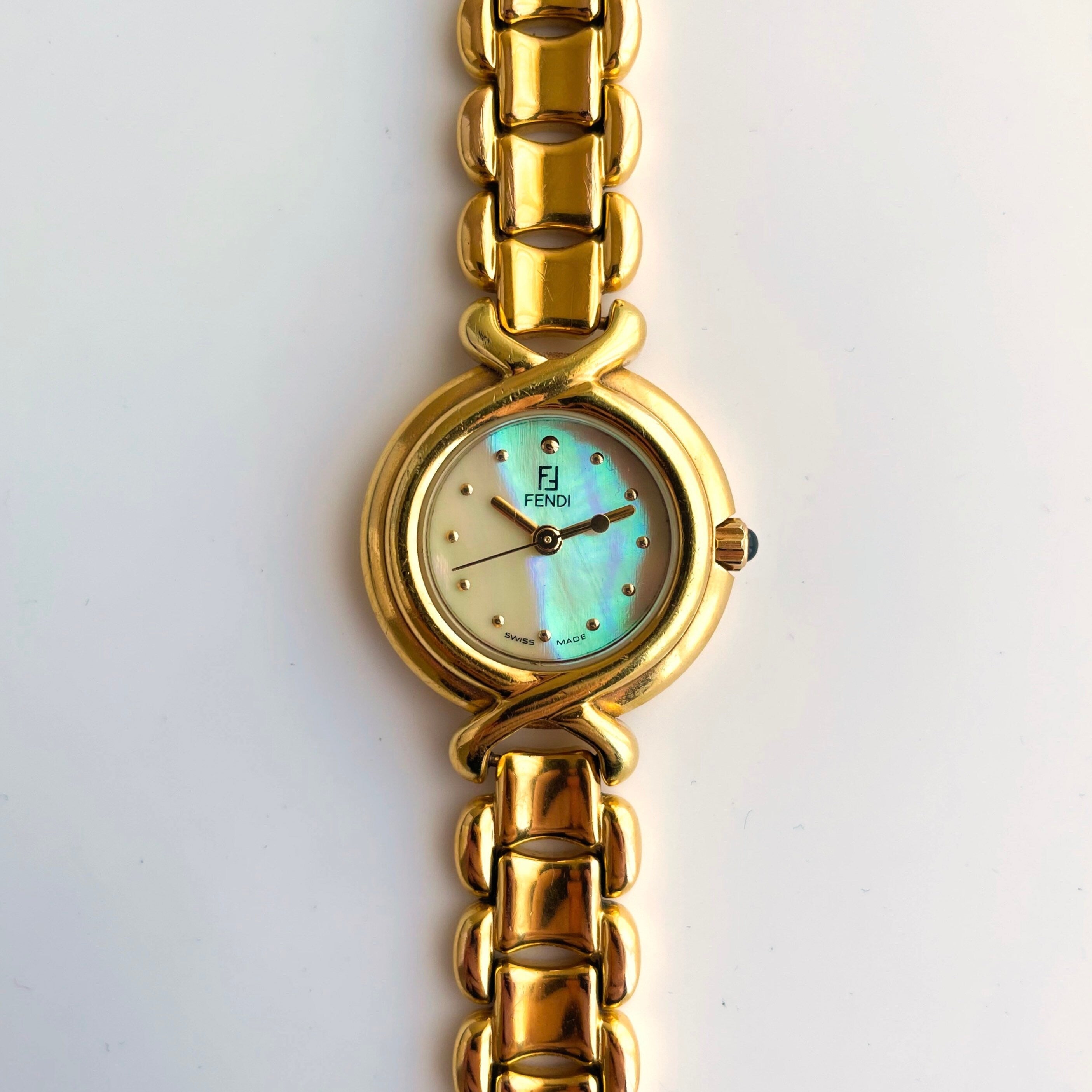 Ladies Vintage 90s Gold Plated Fendi Quartz Watch Finchley Watches