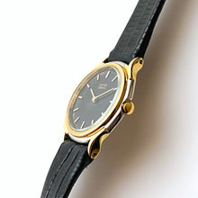 Load image into Gallery viewer, Vintage Gold-Plated Ladies&#39; Citizen Elegance Quartz Watch with Black Leather Strap
