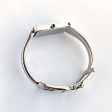 Load image into Gallery viewer, Vintage Silver-Tone Gucci Bangle Quartz Watch with Black Dial
