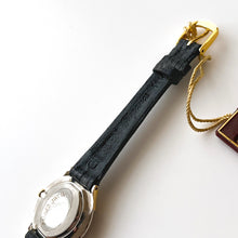 Load image into Gallery viewer, Vintage Gold-Plated Ladies&#39; Citizen Elegance Quartz Watch with Black Leather Strap
