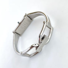 Load image into Gallery viewer, Vintage Silver-Tone Gucci Bangle Quartz Watch with Black Dial
