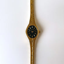 Load image into Gallery viewer, Gold-Tone Accurist Ladies Quartz Watch with Black Oval Dial
