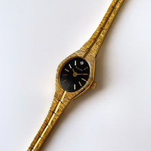 Load image into Gallery viewer, Gold-Tone Accurist Ladies Quartz Watch with Black Oval Dial
