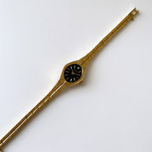 Load image into Gallery viewer, Gold-Tone Accurist Ladies Quartz Watch with Black Oval Dial
