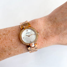 Load image into Gallery viewer, Ladies&#39; Rotary Dolphin Quartz Watch With Rose Gold-Plated Bracelet and Mother of Pearl Dial
