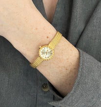 Load image into Gallery viewer, Elegant 24k Gold-Plated Finchley Ladies&#39; Quartz Watch with Small Round Dial and Faceted Glass
