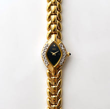 Load image into Gallery viewer, Rare Vintage 1993 Gold-Plated Ladies&#39; Seiko Quartz Watch With Diamond Bezel
