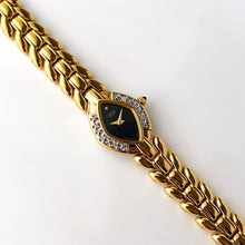 Load image into Gallery viewer, Rare Vintage 1993 Gold-Plated Ladies&#39; Seiko Quartz Watch With Diamond Bezel
