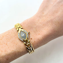 Load image into Gallery viewer, Rare Vintage 1993 Gold-Plated Ladies&#39; Seiko Quartz Watch With Diamond Bezel
