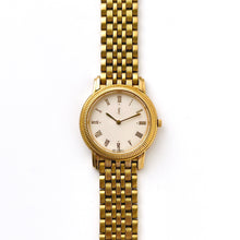 Load image into Gallery viewer, Vintage 90s Yves Saint Laurent Ladies&#39; Quartz Watch with Gold-Plated Bracelet and White Dial
