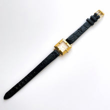 Load image into Gallery viewer, Vintage Gold-Plated Yves Saint Laurent Ladies&#39; Tank-Style Quartz Watch with Black Leather Strap
