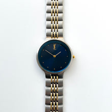 Load image into Gallery viewer, Vintage 90s Yves Saint Laurent Men&#39;s / Unisex Quartz Watch with Stainless Steel Bracelet and Blue Dial
