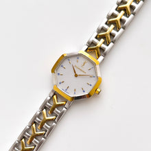 Load image into Gallery viewer, Vintage 90s Yves Saint Laurent Ladies&#39; Quartz Watch with Two-Tone Bracelet and White Octagon Dial
