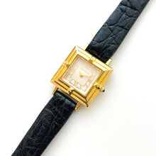 Load image into Gallery viewer, Vintage Gold-Plated Yves Saint Laurent Ladies&#39; Tank-Style Quartz Watch with Black Leather Strap
