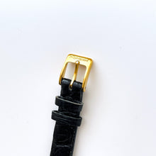 Load image into Gallery viewer, Vintage Gold-Plated Yves Saint Laurent Ladies&#39; Tank-Style Quartz Watch with Black Leather Strap
