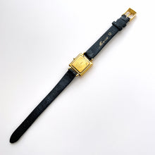 Load image into Gallery viewer, Vintage Gold-Plated Yves Saint Laurent Ladies&#39; Tank-Style Quartz Watch with Black Leather Strap
