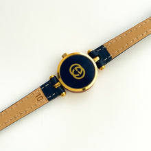 Load image into Gallery viewer, Vintage 1990 Ladies&#39; Gucci Stack Quartz Watch with Blue and Beige Dial
