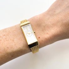 Load image into Gallery viewer, Vintage 90s Yves Saint Laurent Ladies&#39; Quartz Watch with Gold-Plated Bracelet and White Dial
