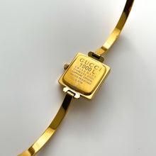 Load image into Gallery viewer, 90s Gold-Plated Gucci Bangle Watch with Square Dial
