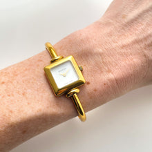 Load image into Gallery viewer, 90s Gold-Plated Gucci Bangle Watch with Square Dial
