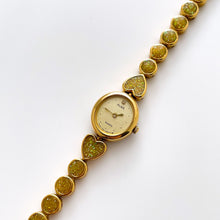 Load image into Gallery viewer, Vintage 1990s Gold-Tone Ladies&#39; Seiko Alba Quartz Watch With Heart Pattern
