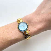 Load image into Gallery viewer, Rare 1990s Gold-Plated Seiko Exceline Quartz Watch with Metallic Blue Dial
