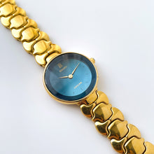 Load image into Gallery viewer, Rare 1990s Gold-Plated Seiko Exceline Quartz Watch with Metallic Blue Dial
