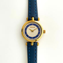 Load image into Gallery viewer, Vintage 1990 Ladies&#39; Gucci Stack Quartz Watch with Blue and Beige Dial
