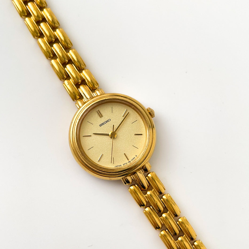 Vintage 1990s Gold-Plated Ladies' Seiko Quartz Watch With Thin Bracelet