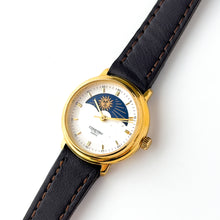 Load image into Gallery viewer, Vintage Constant Sun &amp; Moon Phase Quartz Watch with Dark Brown Leather Strap
