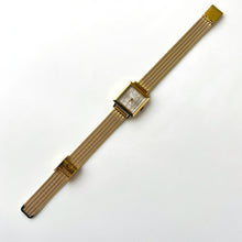 Load image into Gallery viewer, Ladies&#39; Gold-Tone Timex Quartz Watch with Square Silver Dial
