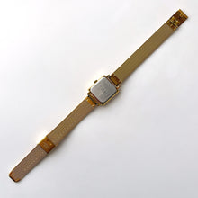 Load image into Gallery viewer, Ladies&#39; Gold-Tone Timex Quartz Watch with Square Silver Dial
