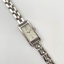 Load image into Gallery viewer, Vintage 1990s Silver-Tone Ladies&#39; Seiko Tissé Quartz Watch With Rectangular Dial
