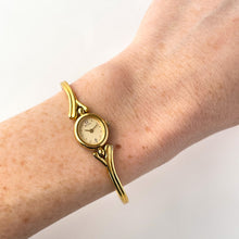 Load image into Gallery viewer, Tiny 1990s Gold-Plated Ladies&#39; Seiko Quartz Watch With Semi Bangle Bracelet
