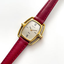 Load image into Gallery viewer, Rare Vintage 1970s Ladies&#39; Dior x Bulova Collection Mechanical Watch with Red Leather Strap
