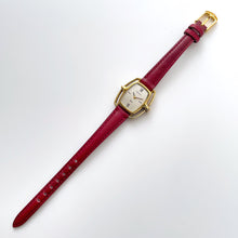 Load image into Gallery viewer, Rare Vintage 1970s Ladies&#39; Dior x Bulova Collection Mechanical Watch with Red Leather Strap
