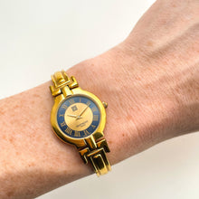 Load image into Gallery viewer, Vintage 1990s Gold-Plated Ladies&#39; Givenchy Bangle Quartz Watch with Blue and Gold Dial
