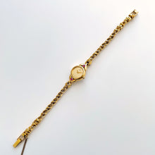 Load image into Gallery viewer, Very Rare 1990 Gold-Plated Seiko Jewellery Quartz Watch with Tiny Dial, Thin Twisted Bracelet and Two Rubies
