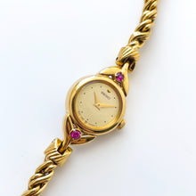 Load image into Gallery viewer, Very Rare 1990 Gold-Plated Seiko Jewellery Quartz Watch with Tiny Dial, Thin Twisted Bracelet and Two Rubies
