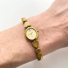 Load image into Gallery viewer, Vintage 1990s Gold-Tone Ladies&#39; Seiko Alba Quartz Watch With Heart Pattern
