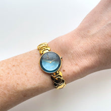 Load image into Gallery viewer, Rare 1990s Gold-Plated Seiko Exceline Quartz Watch with Metallic Blue Dial
