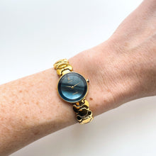 Load image into Gallery viewer, Rare 1990s Gold-Plated Seiko Exceline Quartz Watch with Metallic Blue Dial
