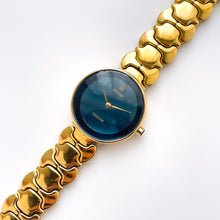 Load image into Gallery viewer, Rare 1990s Gold-Plated Seiko Exceline Quartz Watch with Metallic Blue Dial
