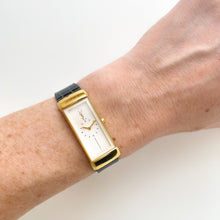 Load image into Gallery viewer, Vintage 90s Yves Saint Laurent Ladies&#39; Quartz Watch with Gray Leather Strap and White Dial
