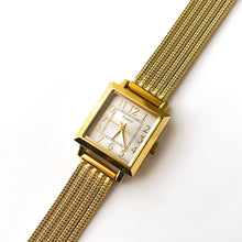 Load image into Gallery viewer, Ladies&#39; Gold-Tone Timex Quartz Watch with Square Silver Dial
