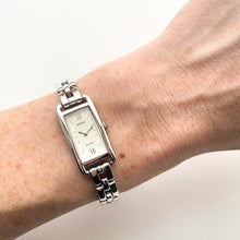 Load image into Gallery viewer, Vintage 1990s Silver-Tone Ladies&#39; Seiko Tissé Quartz Watch With Rectangular Dial
