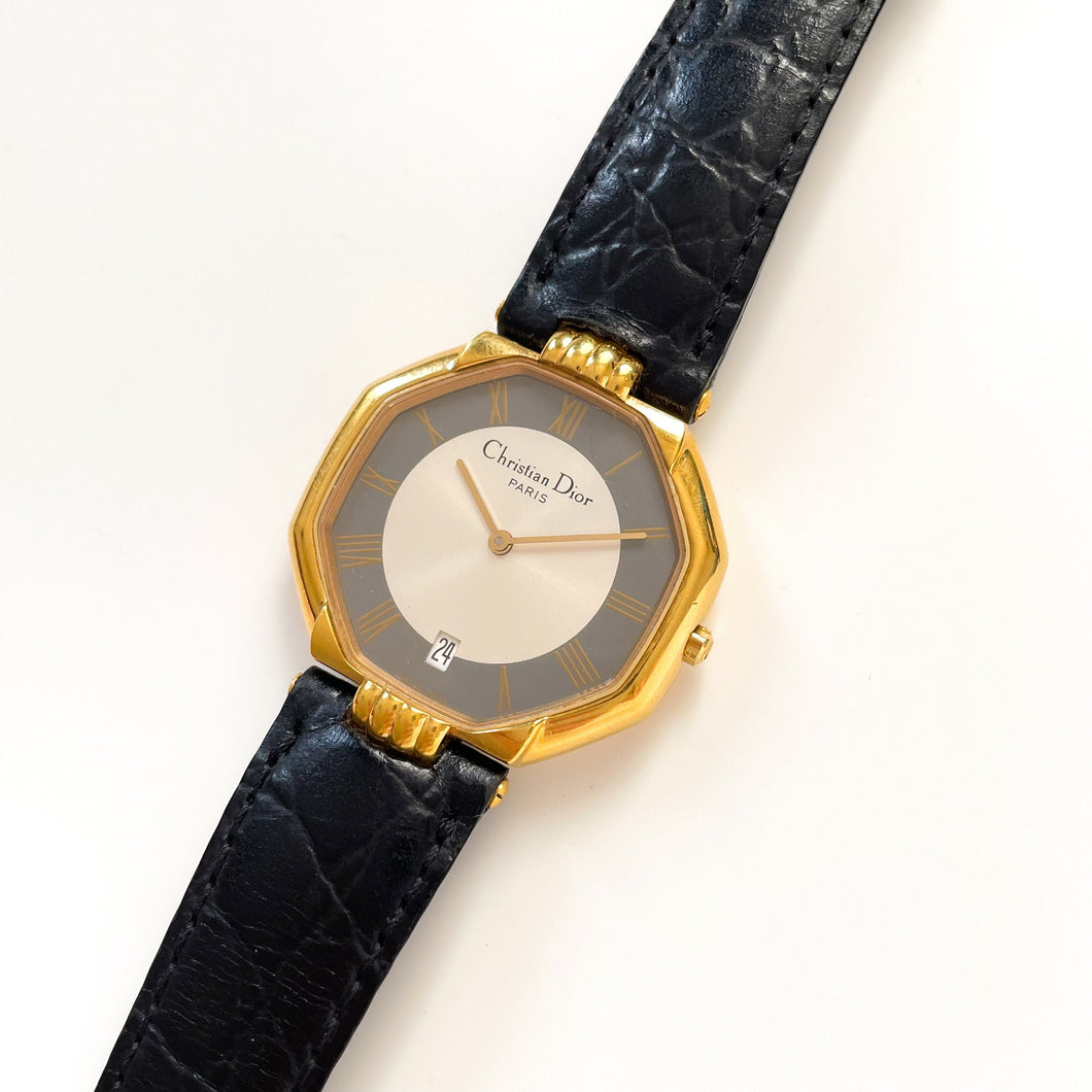 Vintage Christian Dior Gold-Plated Unisex Quartz Watch