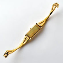 Load image into Gallery viewer, Vintage 1990s Gold-Plated Ladies&#39; Nina Ricci Bangle Quartz Watch with Rectangular Dial
