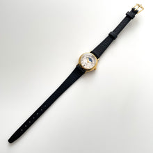 Load image into Gallery viewer, Vintage Ladies&#39; Accurist Moon Phase Quartz Watch with Black Leather Strap
